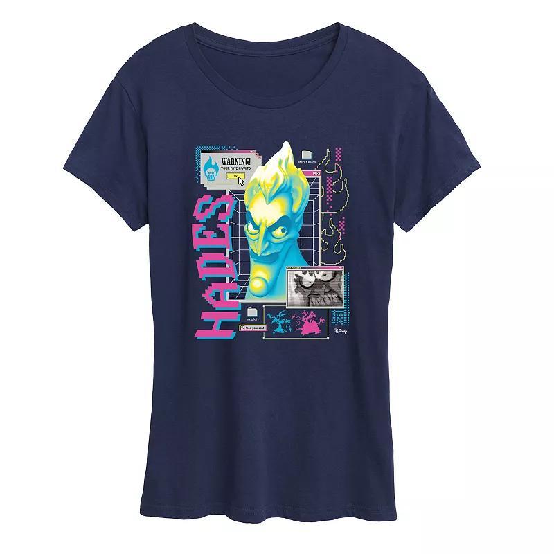 Disneys Hercules Hades Womens Vapor Graphic Tee Blue Product Image