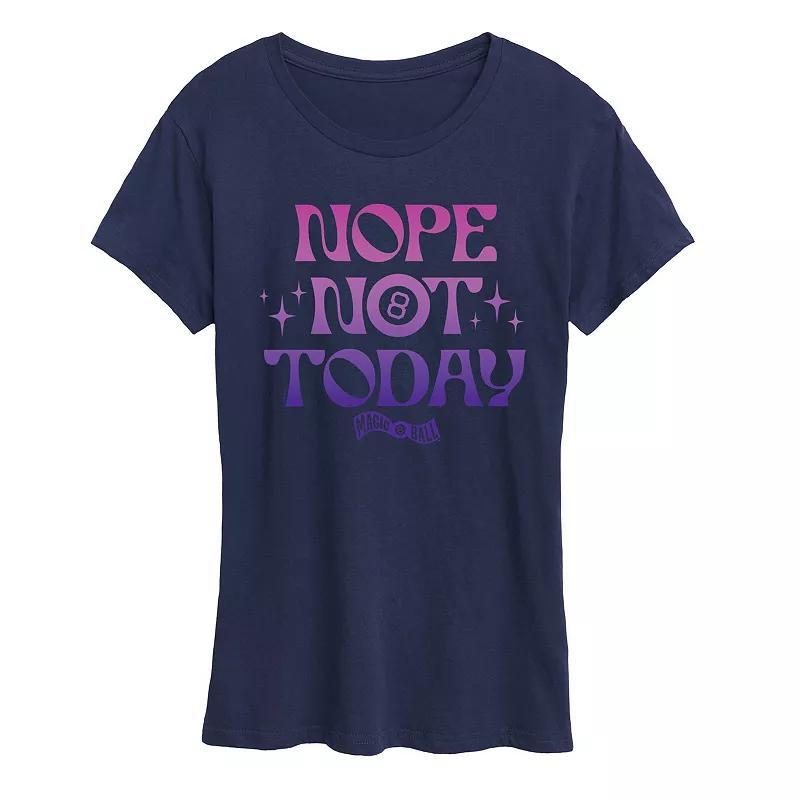 Womens Magic 8 Ball Nope Not Today Graphic Tee Grey Gray Product Image