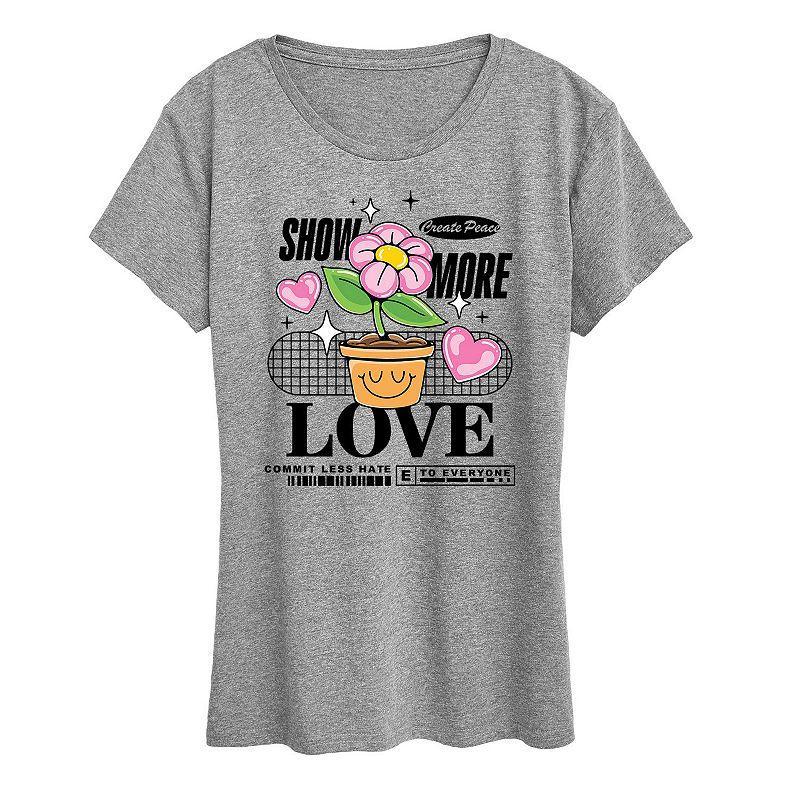 Womens Show More Love Graphic Tee White Product Image