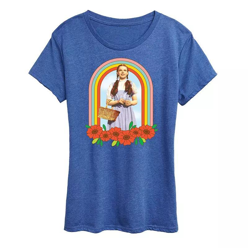 Womens Wizard of Oz Dorothy Rainbow Graphic Tee, Girls Grey Royal Blue Product Image