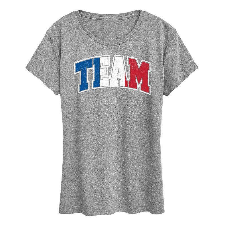 Womens Team France Graphic Tee Grey Blue Product Image