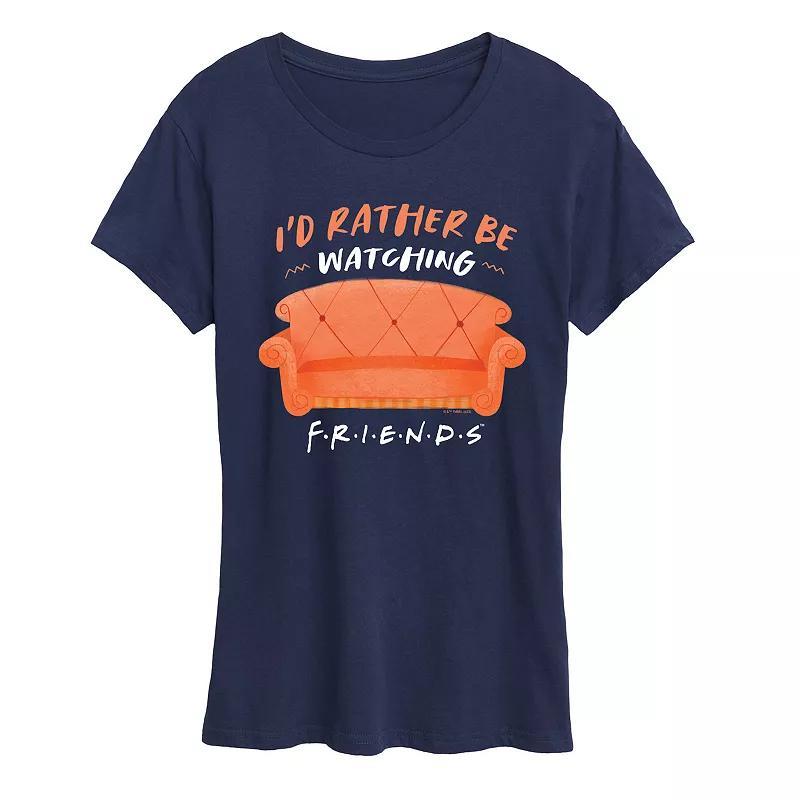 Womens Friends Id Rather Be Watching Graphic Tee Product Image