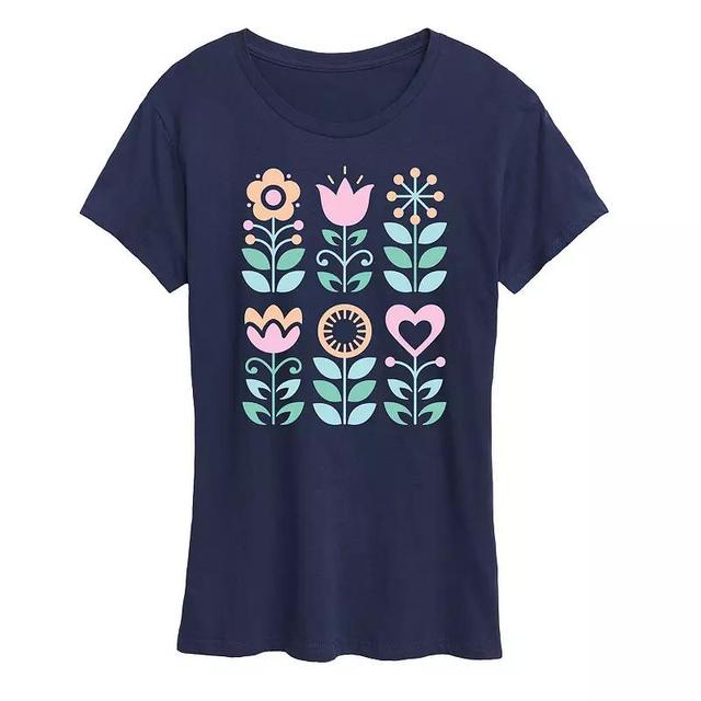 Womens Scandinavian Flowers Flowy Tee Product Image