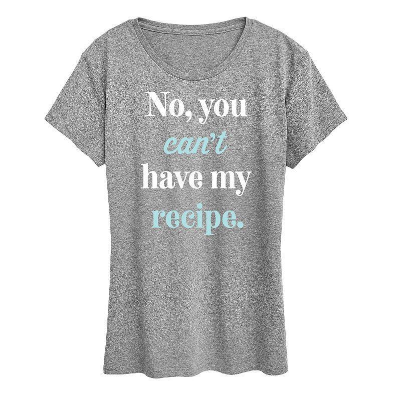 Womens No Cant Have Recipe Graphic Tee Heather Grey Product Image