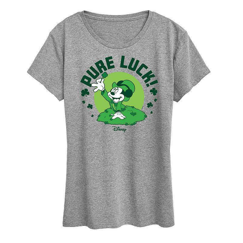 Disneys Mickey Mouse Womens St. Patricks Pure Luck Graphic Tee Product Image