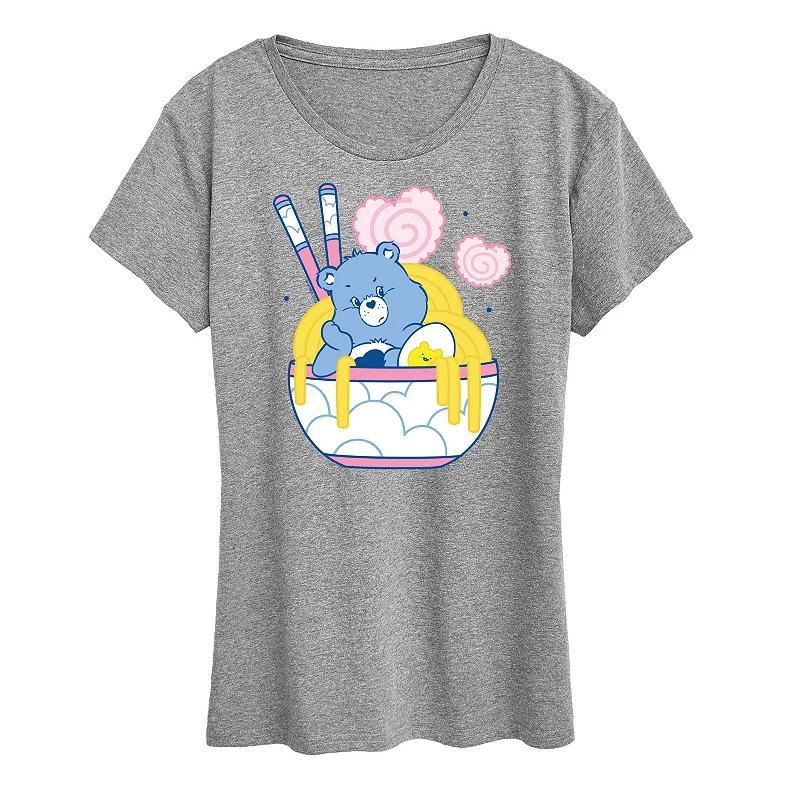 Womens Care Bears Grumpy Ramen Bowl Graphic Tee Heather Grey Product Image