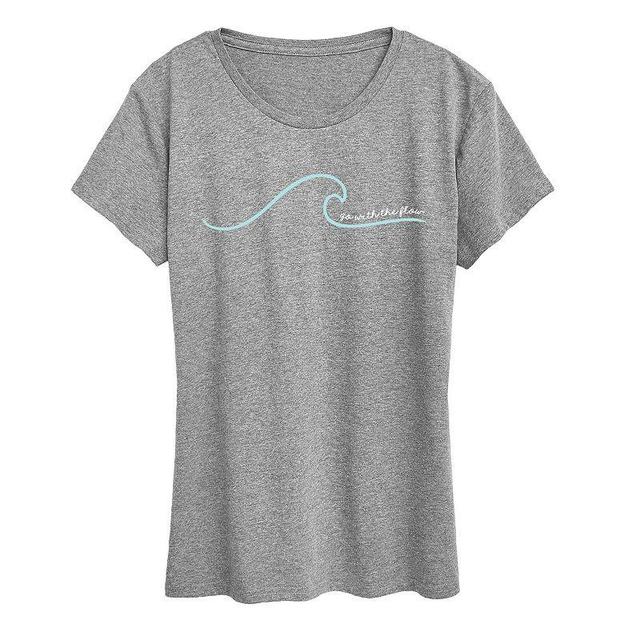 Womens Go With The Flow Wave Graphic Tee Blue Product Image