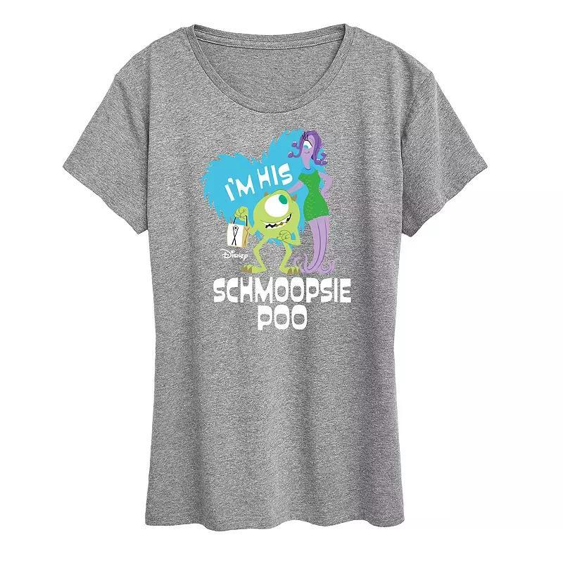 Disney / Pixars Monsters Inc. Womens Schmoopsie Poo Graphic Tee Grey Red Product Image