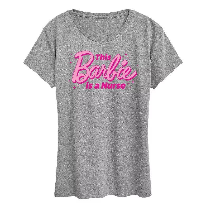 Womens Barbie This Barbie Is A Nurse Graphic Tee, Girls Grey Gray Product Image