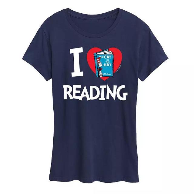 Womens Dr. Seuss I Love Reading Graphic Tee Blue Product Image