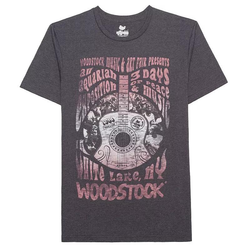 Mens Woodstock Poster Graphic Tee Dark Grey Product Image