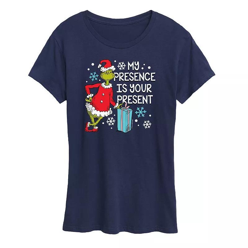 Womens Dr. Seuss The Grinch Presence Present Graphic Tee, Girls Product Image