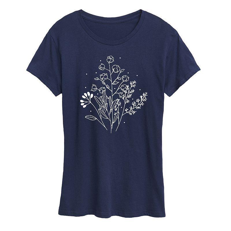 Womens Fall Flowers Graphic Tee Product Image