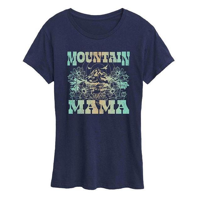 Womens Mountain Mama Graphic Tees, Girls Blue Product Image