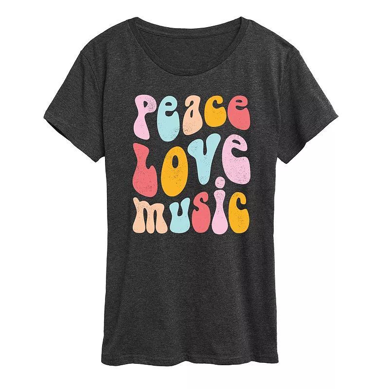 Instant Message Womens Womens Tee Shirts HEATHER - Heather Charcoal A Little More Kindness Daisies Relaxed-Fit Tee - Women & Plus Product Image