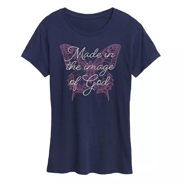 Womens Made in the Image of God Graphic Tee Blue Product Image