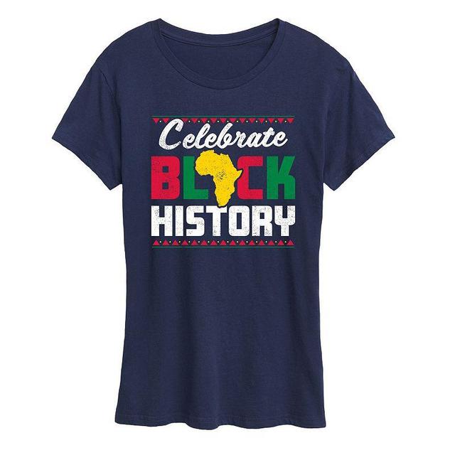 Womens Celebrate Black History Month Graphic Tee Blue Product Image