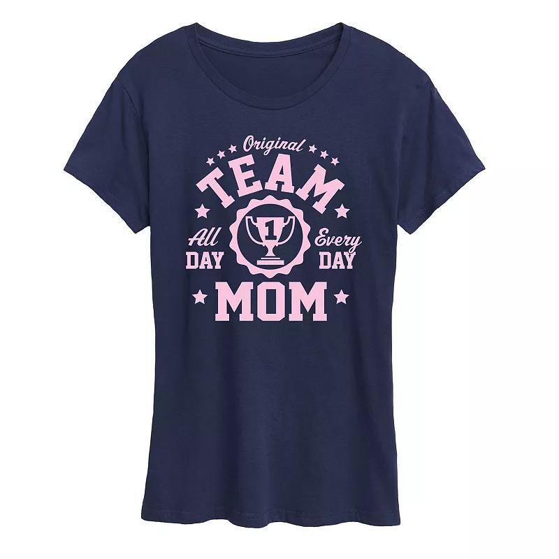 Womens Original Team Mom Graphic Tee Heather Grey Product Image