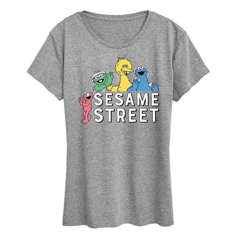 Womens Sesame Street Group Graphic Tee, Girls Grey Gray Product Image