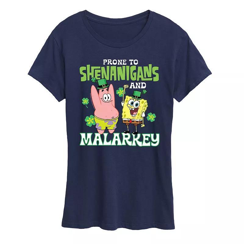 Womens SpongeBob SquarePants Shenanigans And Malarkey Graphic Tee Product Image