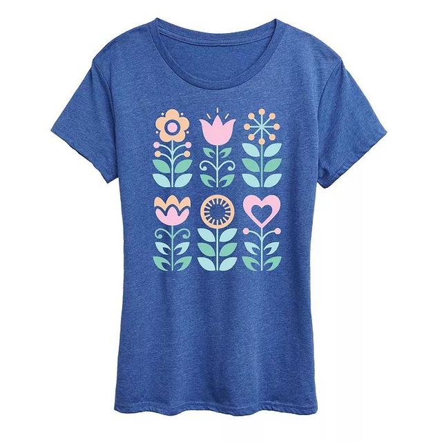 Womens Scandinavian Flowers Flowy Tee Product Image