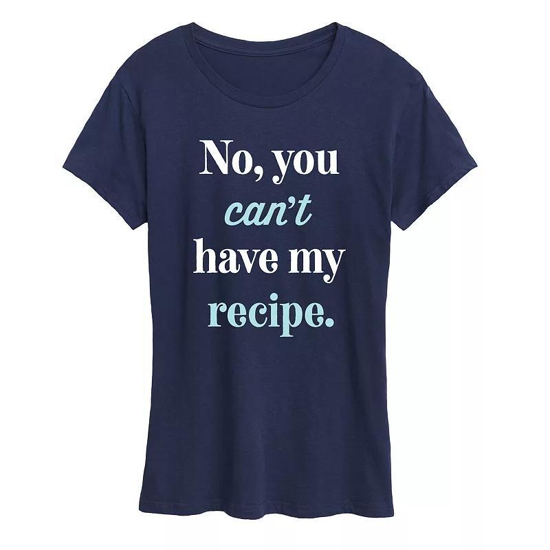 Womens No Cant Have Recipe Graphic Tee Blue Product Image