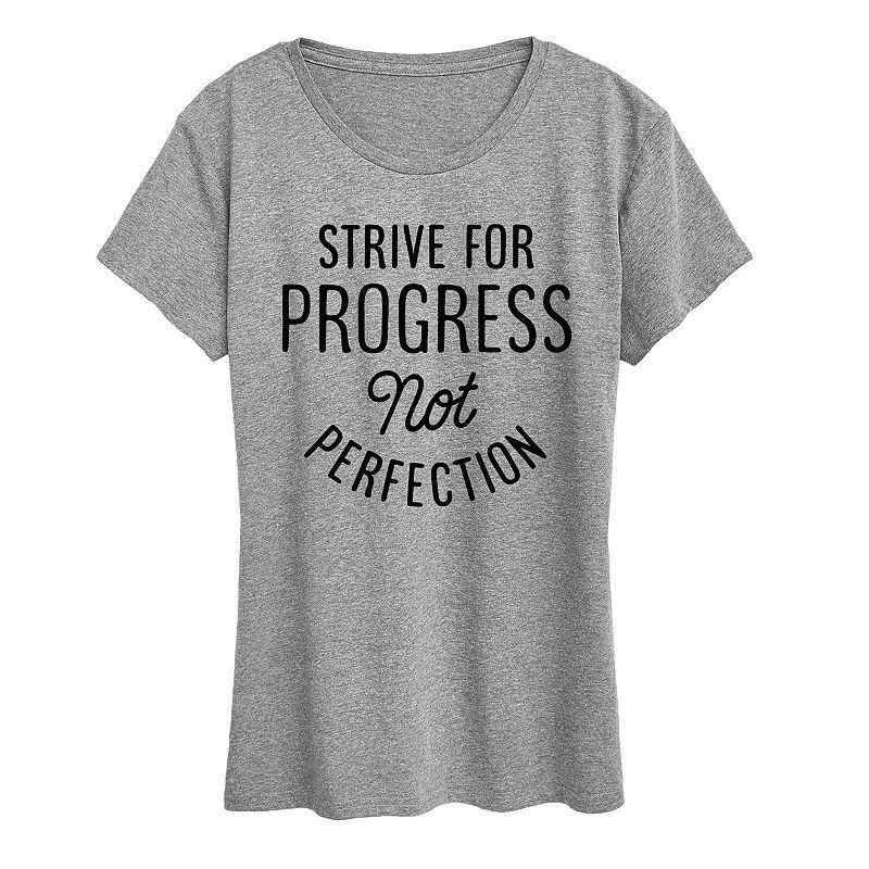 Womens Strive For Progress Graphic Tee Grey Dark Red Product Image