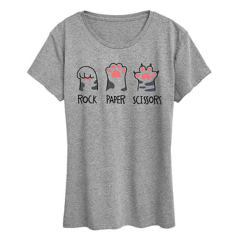 Womens Rock Paper Claws Graphic Tee Dark Grey Product Image