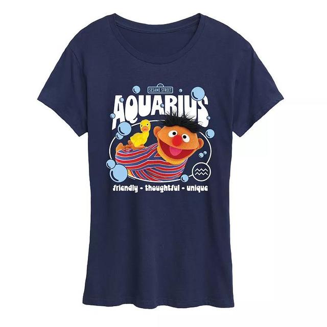 Womens Sesame Street Ernie Aquarius Graphic Tee Blue Product Image