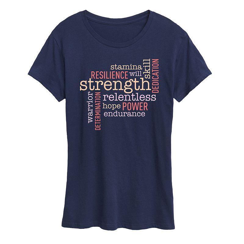 Womens Empowering Words Graphic Tee Blue Product Image