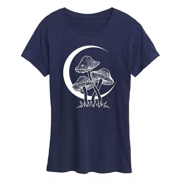 Womens Celestial Mushrooms Graphic Tee, Girls Heather Grey Product Image