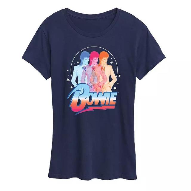 Womens Bowie 3D Graphic Tee Blue Product Image