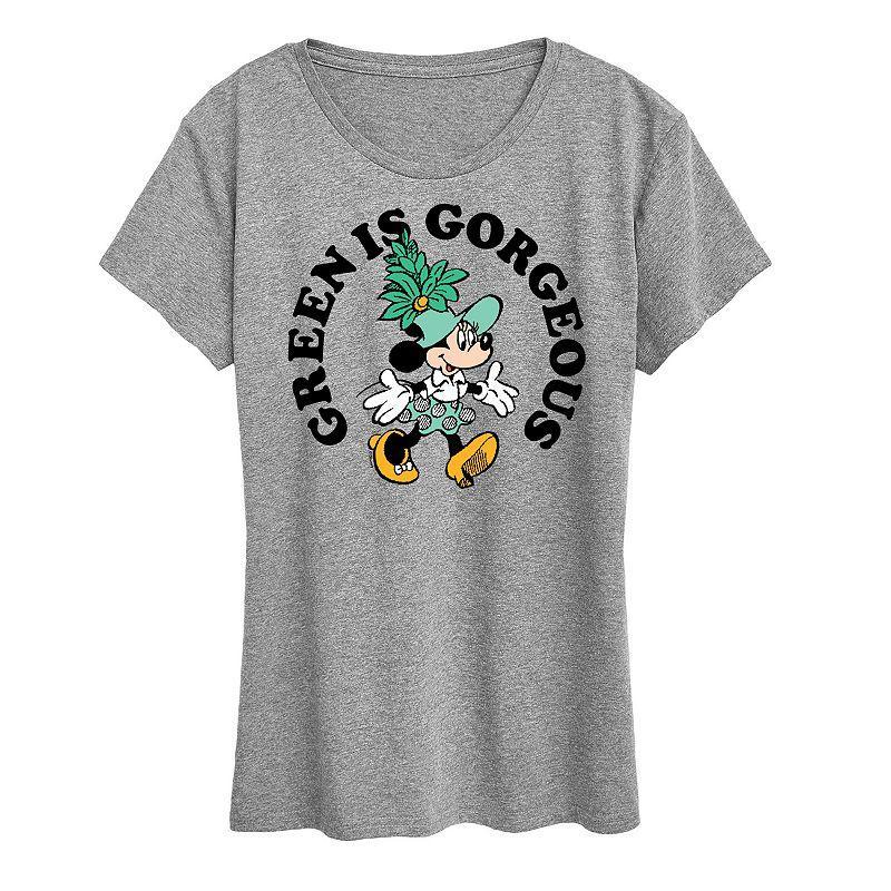 Disneys Minnie Mouse Womens Green Is Gorgeous Graphic Tee Product Image