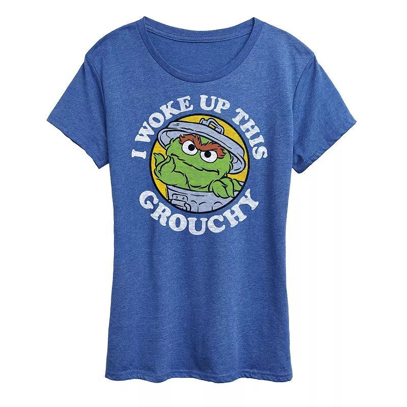 Womens Sesame Street Woke Up Grouchy Graphic Tee Heather Grey Product Image