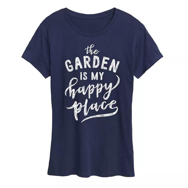 Womens The Garden Is My Happy Place Graphic Tee Blue Product Image