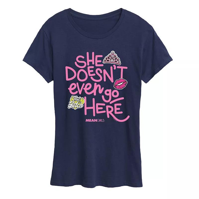 Womens Mean Girls She Doesnt Go Here Graphic Tee Blue Product Image