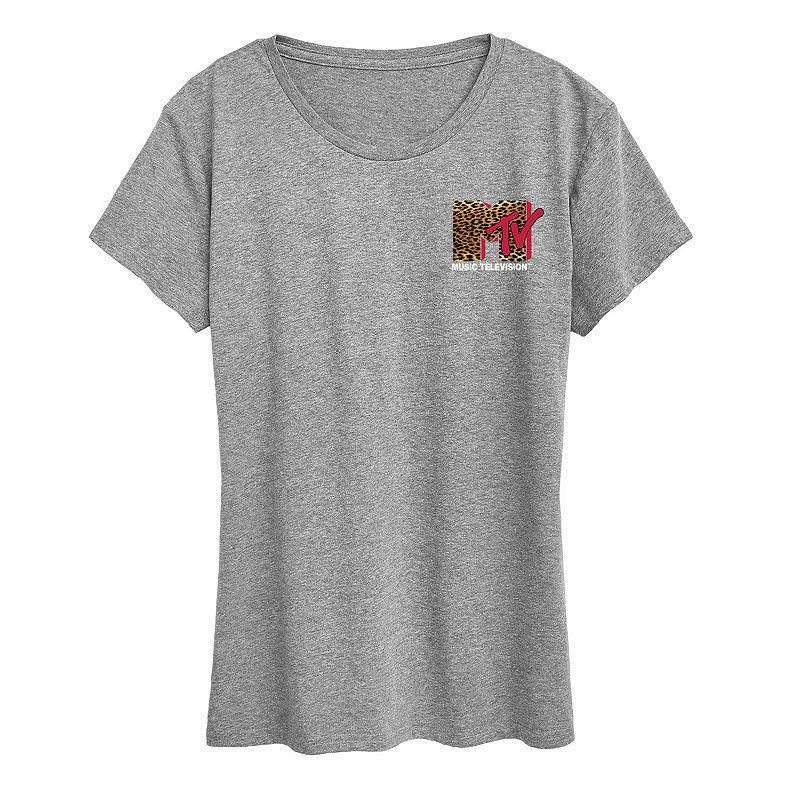 Womens MTV Logo Leopard Graphic Tee Product Image