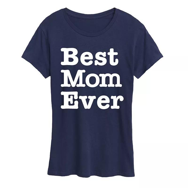 Womens Best Mom Ever Graphic Tee Blue Product Image