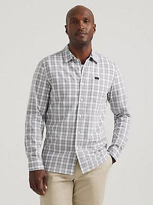 Men's Extreme Motion All Purpose Thin Line Plaid Button Down Shirt | Men's Tops | Lee® Product Image