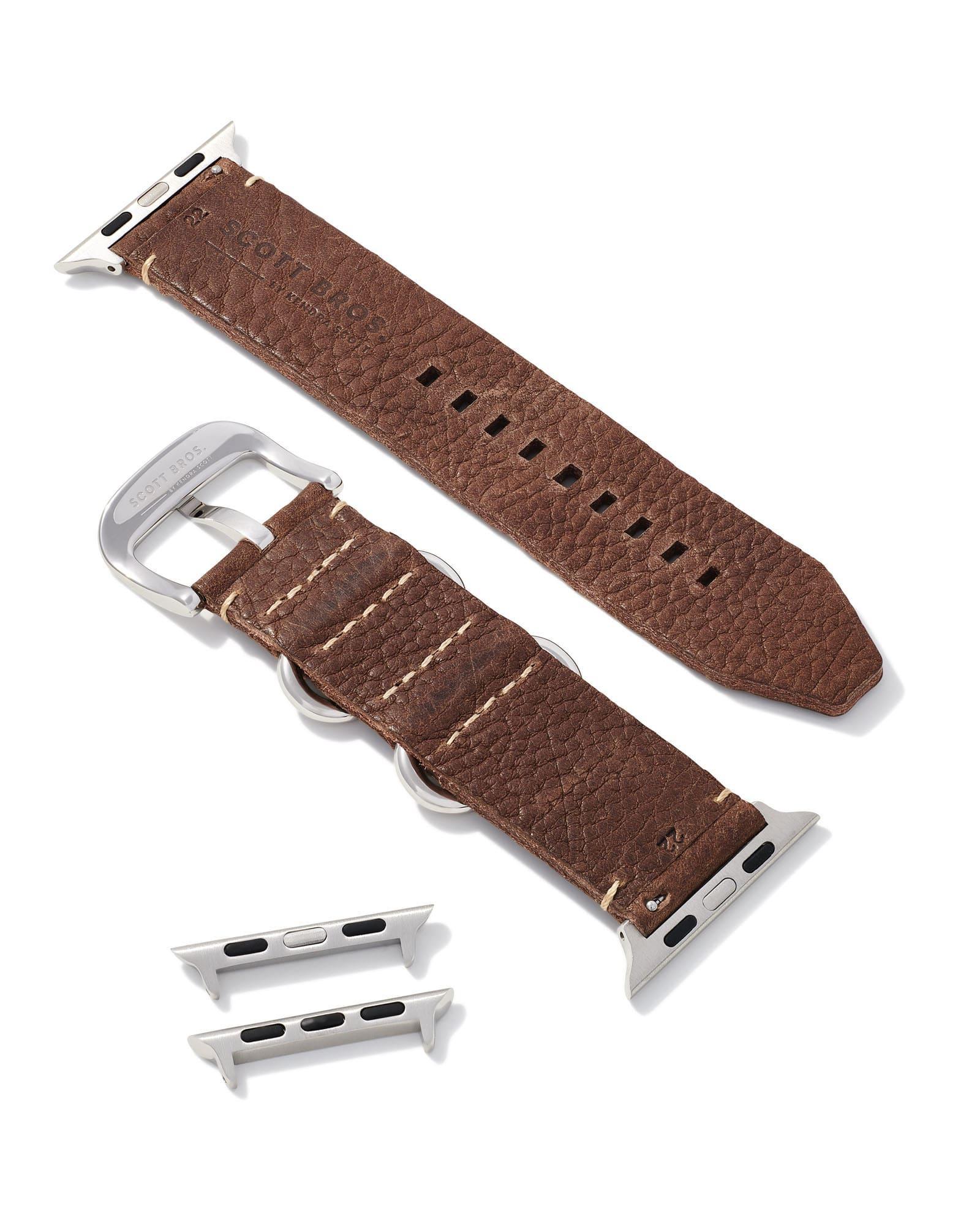 Grey Leather Watch Band in Birch Product Image