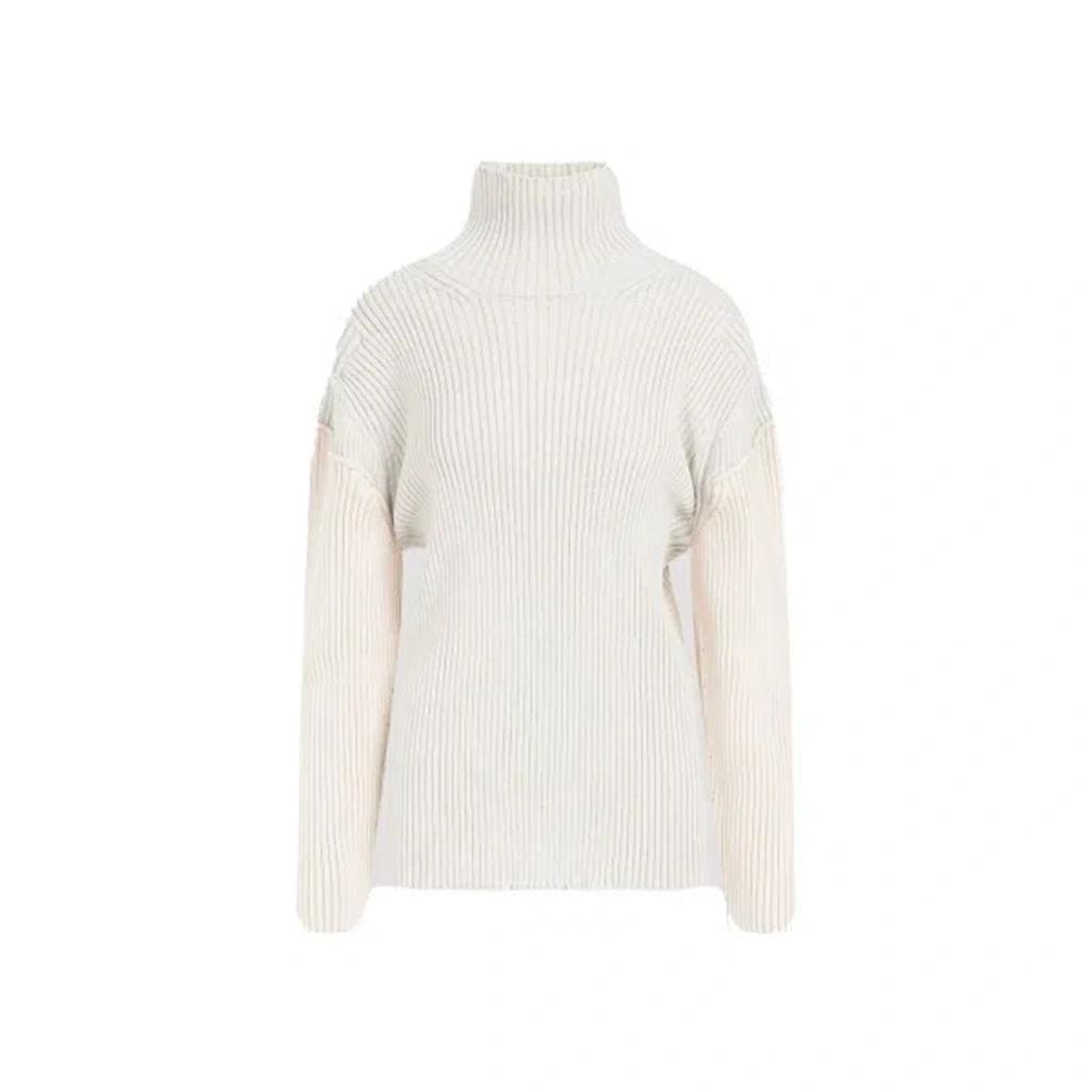 THE ROW Dua Knit Cotton-cashmere Top In Neutral Product Image