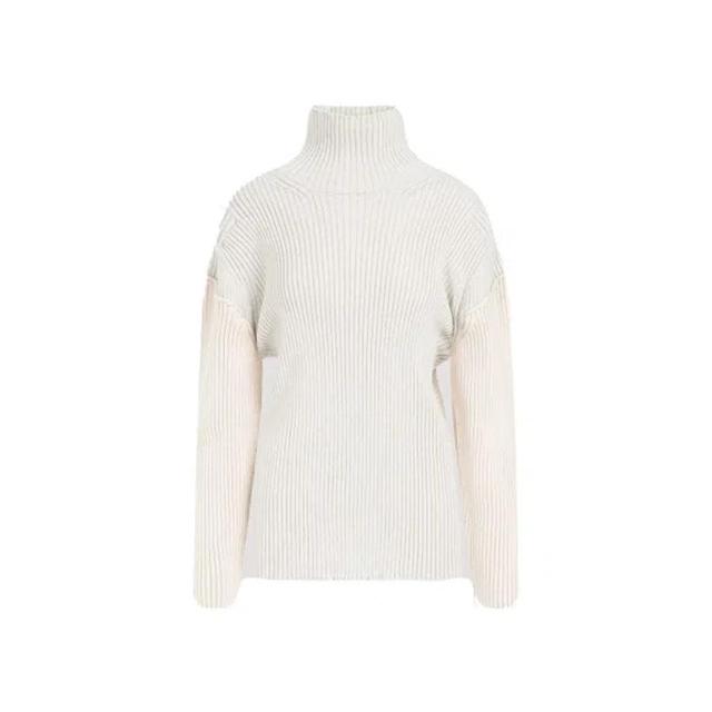 THE ROW Dua Knit Cotton-cashmere Top In Neutral Product Image