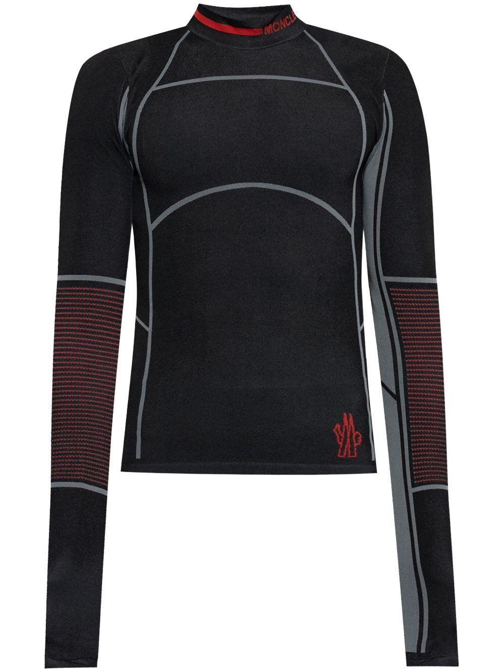 MONCLER Performance Tech Long Sleeve Ski T-shirt In Black Product Image