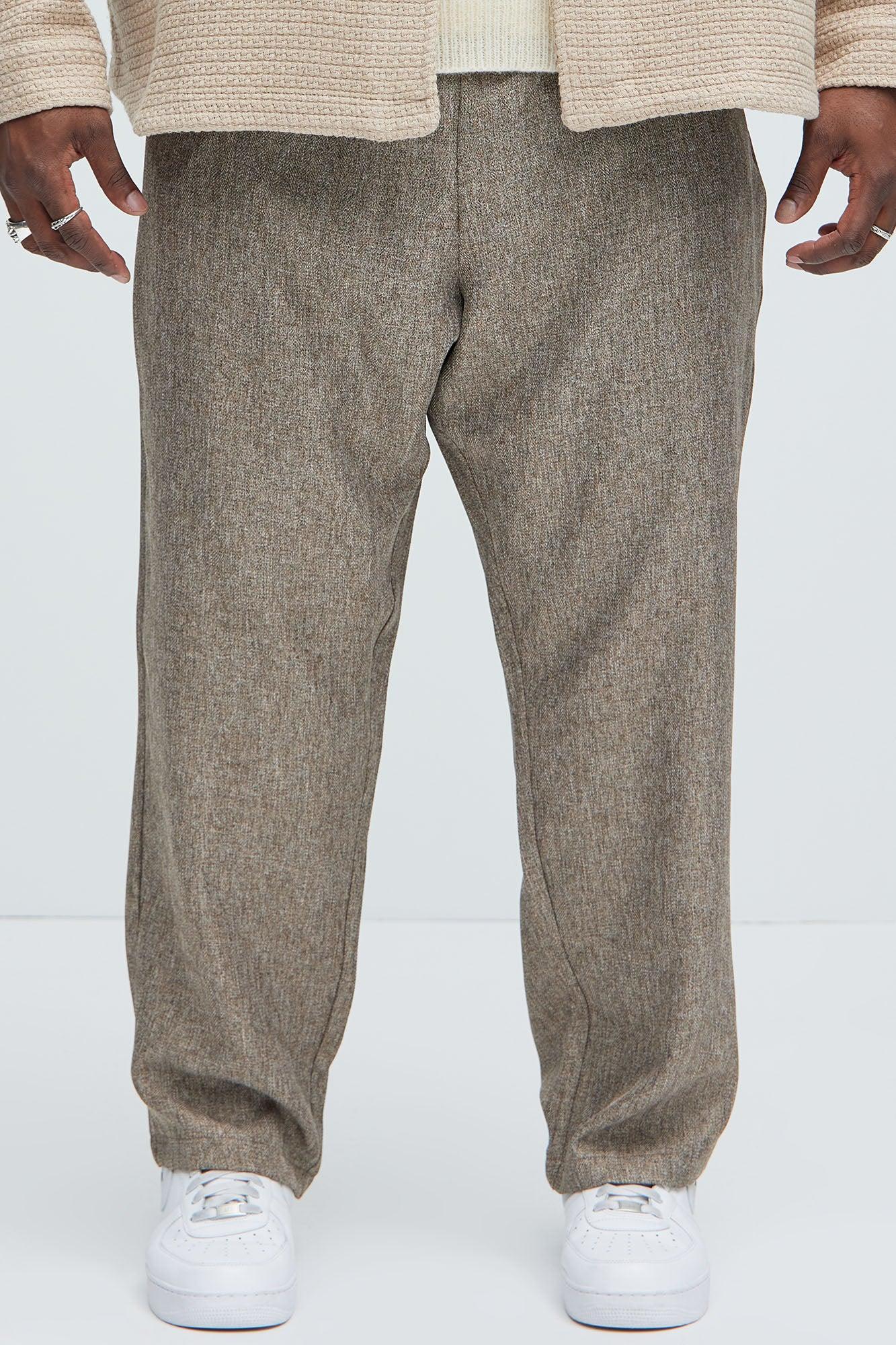 Canary Textured Straight Pants - Brown product image