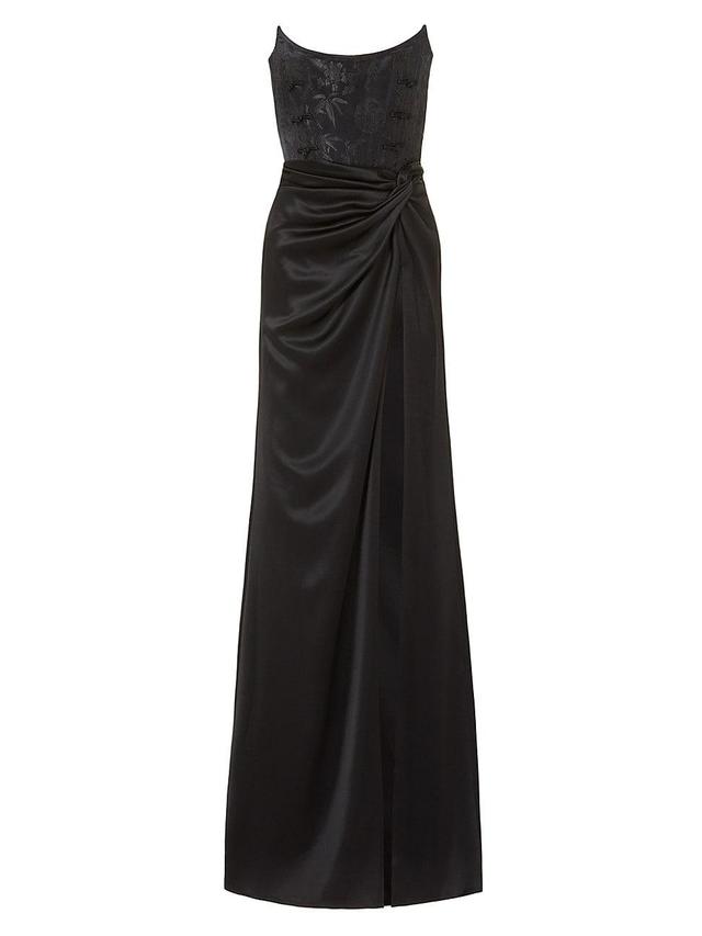 Womens Julia Satin Corset Strapless Gown Product Image