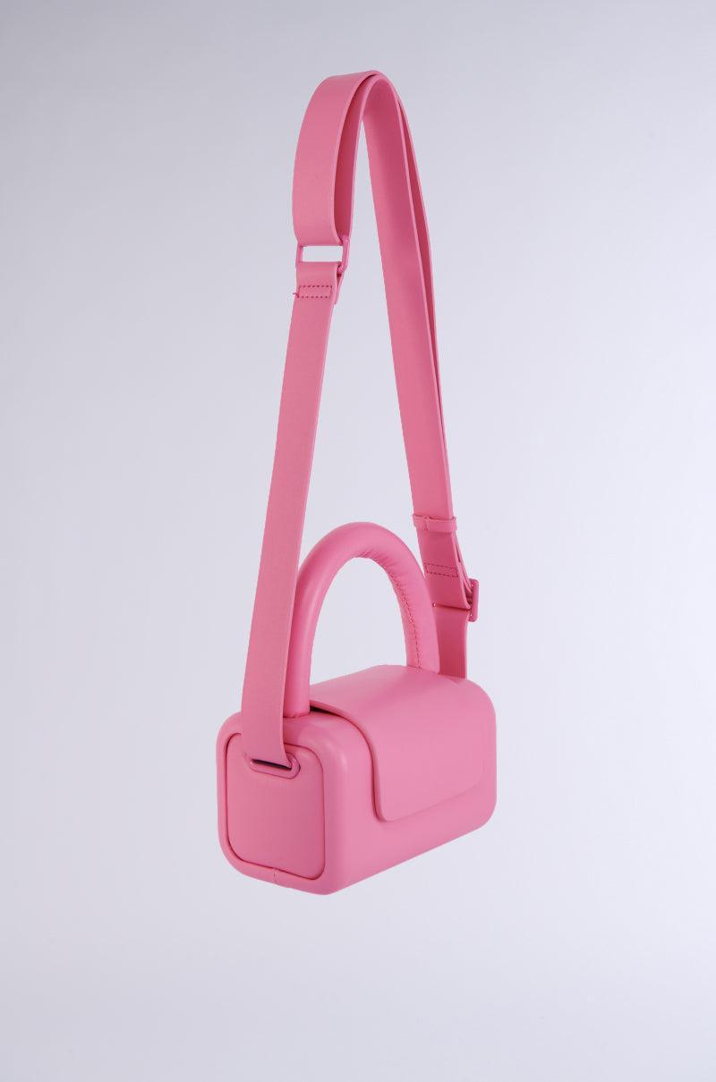 EVERLY HARDSHELL PINK FAUX LEATHER PURSE Product Image