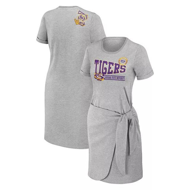 Womens Wear by Erin Andrews Heather Gray Lsu Tigers Knotted T-shirt Dress Product Image