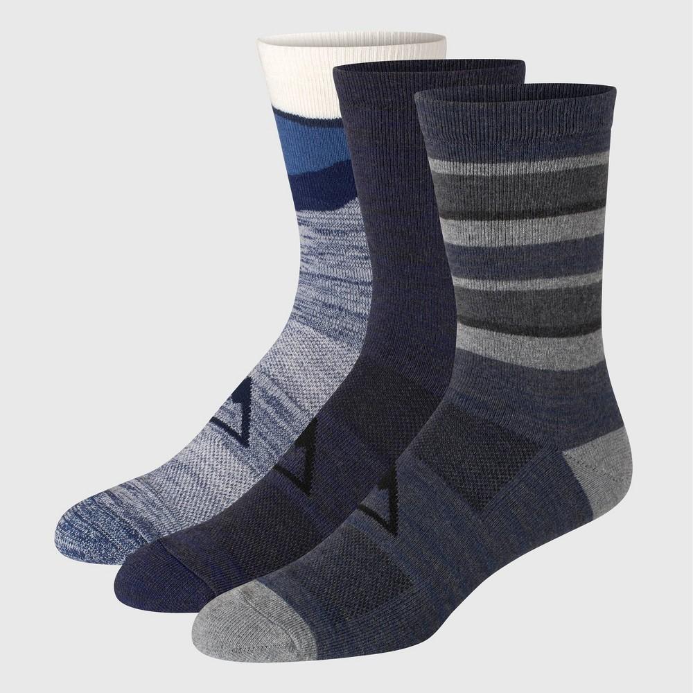 Hanes Premium Mens Explorer Full Cushion Crew Socks 3pk - Navy Blue 6-12 Product Image