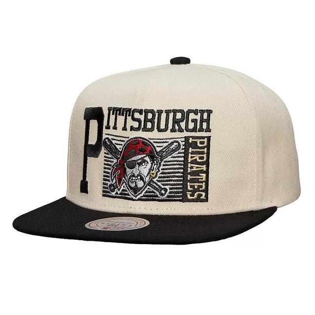 Mens Mitchell & Ness Cream Pittsburgh Pirates Cooperstown Collection Speed Zone Snapback Hat Product Image