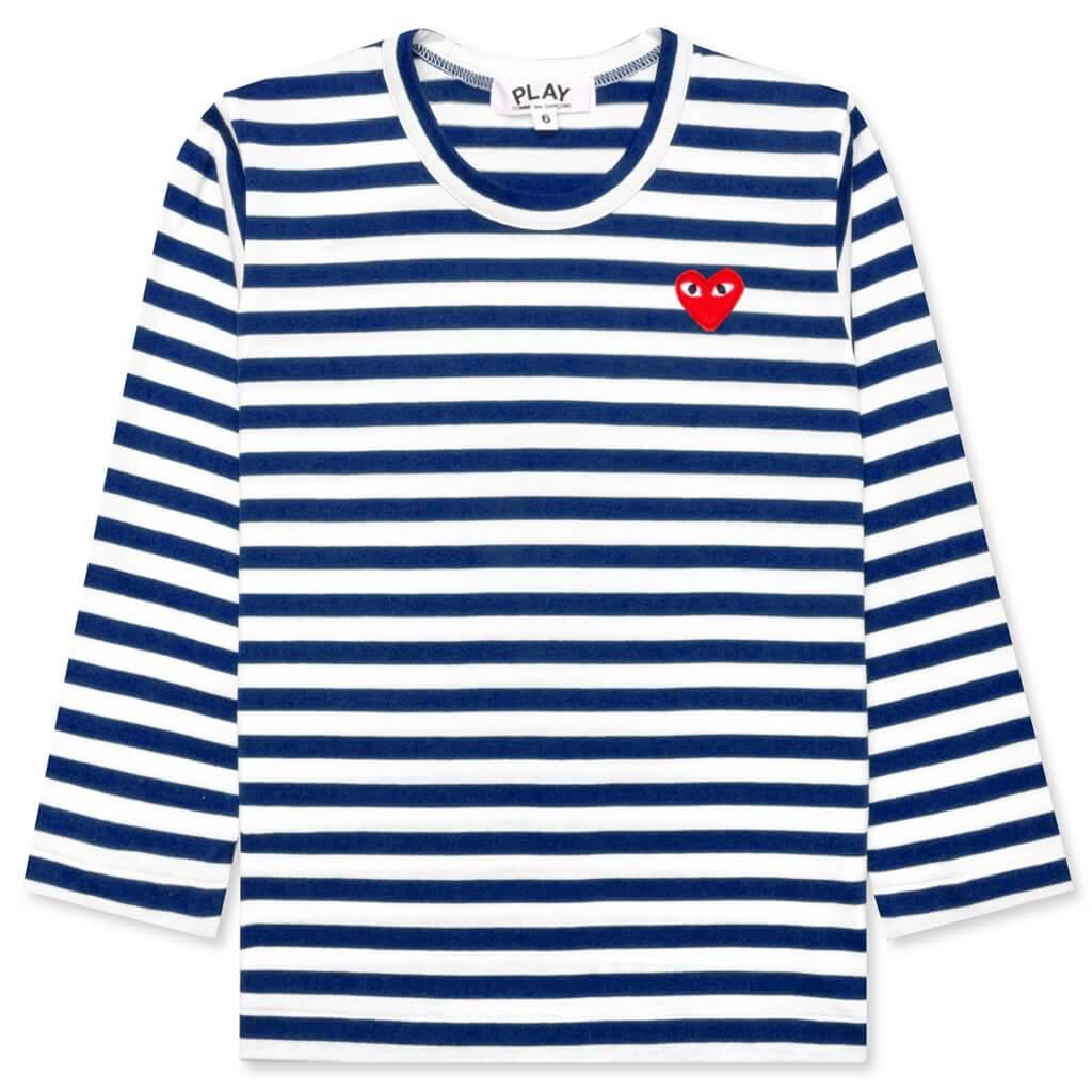 Kid's Striped L/S T-Shirt - Blue/White Male Product Image